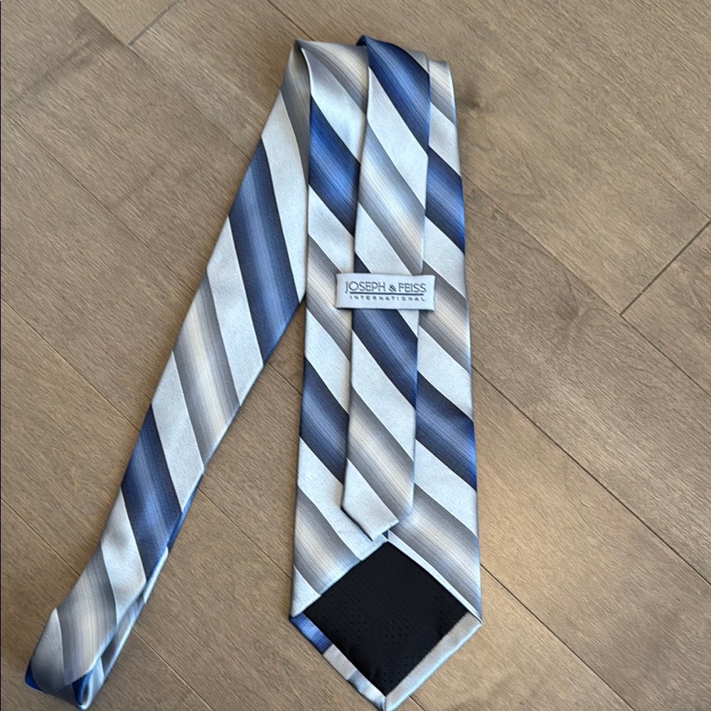 Joseph & Feiss Blue and Gray Striped Tie